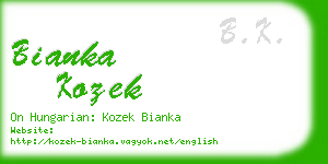bianka kozek business card
